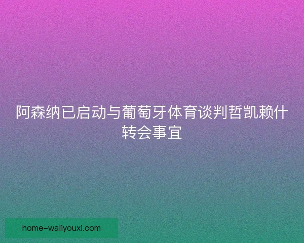 阿森纳已启动与葡萄牙体育谈判哲凯赖什转会事宜 阿森纳已启动与葡萄牙体育谈判哲凯赖什转会事宜