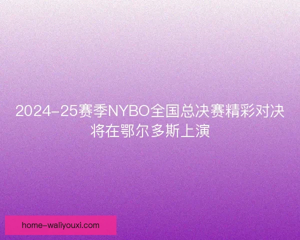 2024-25赛季NYBO全国总决赛精彩对决将在鄂尔多斯上演 2024-25赛季NYBO全国总决赛精彩对决将在鄂尔多斯上演