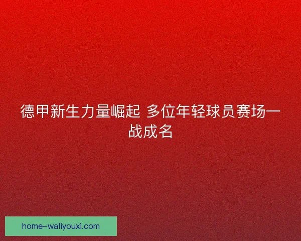 德甲新生力量崛起 多位年轻球员赛场一战成名 德甲新生力量崛起 多位年轻球员赛场一战成名