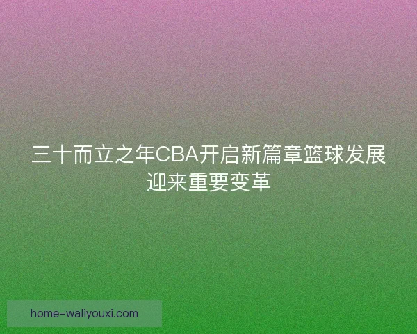 三十而立之年CBA开启新篇章篮球发展迎来重要变革